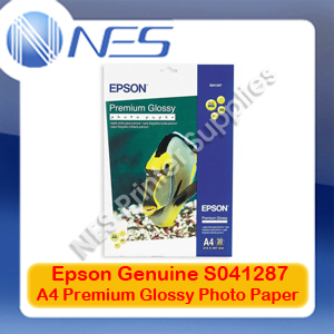 Epson Genuine S041287 A4 Premium Glossy Photo Paper (20 Sheets) 255GSM